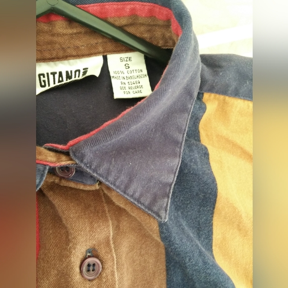 Unisex Vintage 90s Colour Block Shirt - Picture 3 of 3